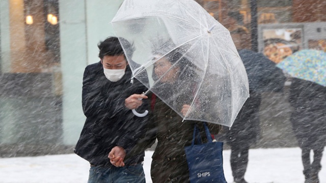 Токио утопает в рекордных 27-сантиметровых сугробах