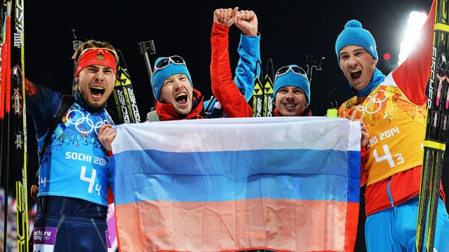 Биатлонисты вывели Россию в лидеры медальной гонки Сочи-2014