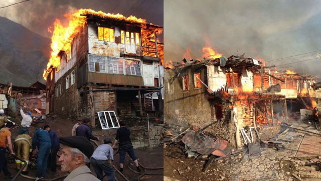 Мощный пожар в Дагестане разрушил 24 дома, десятки людей отселены