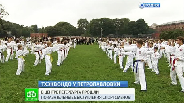 В Петропавловской крепости юные тхэквондисты продемонстрировали стойки и приемы
