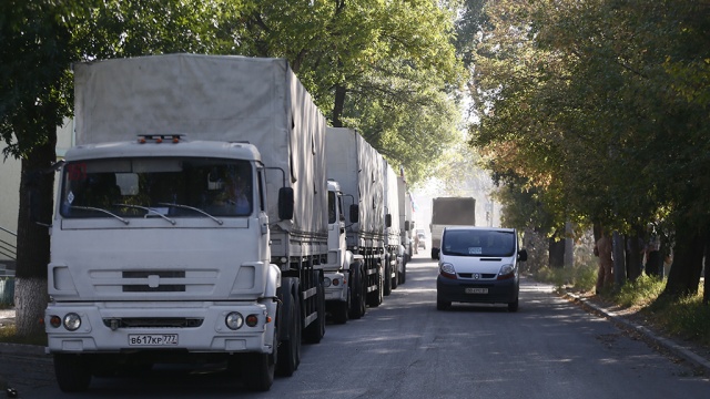 Все грузовики из состава гуманитарного конвоя вернулись в Россию