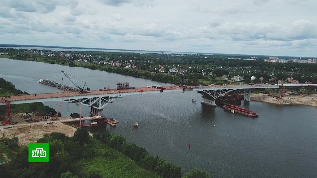 Строительство моста в дубне